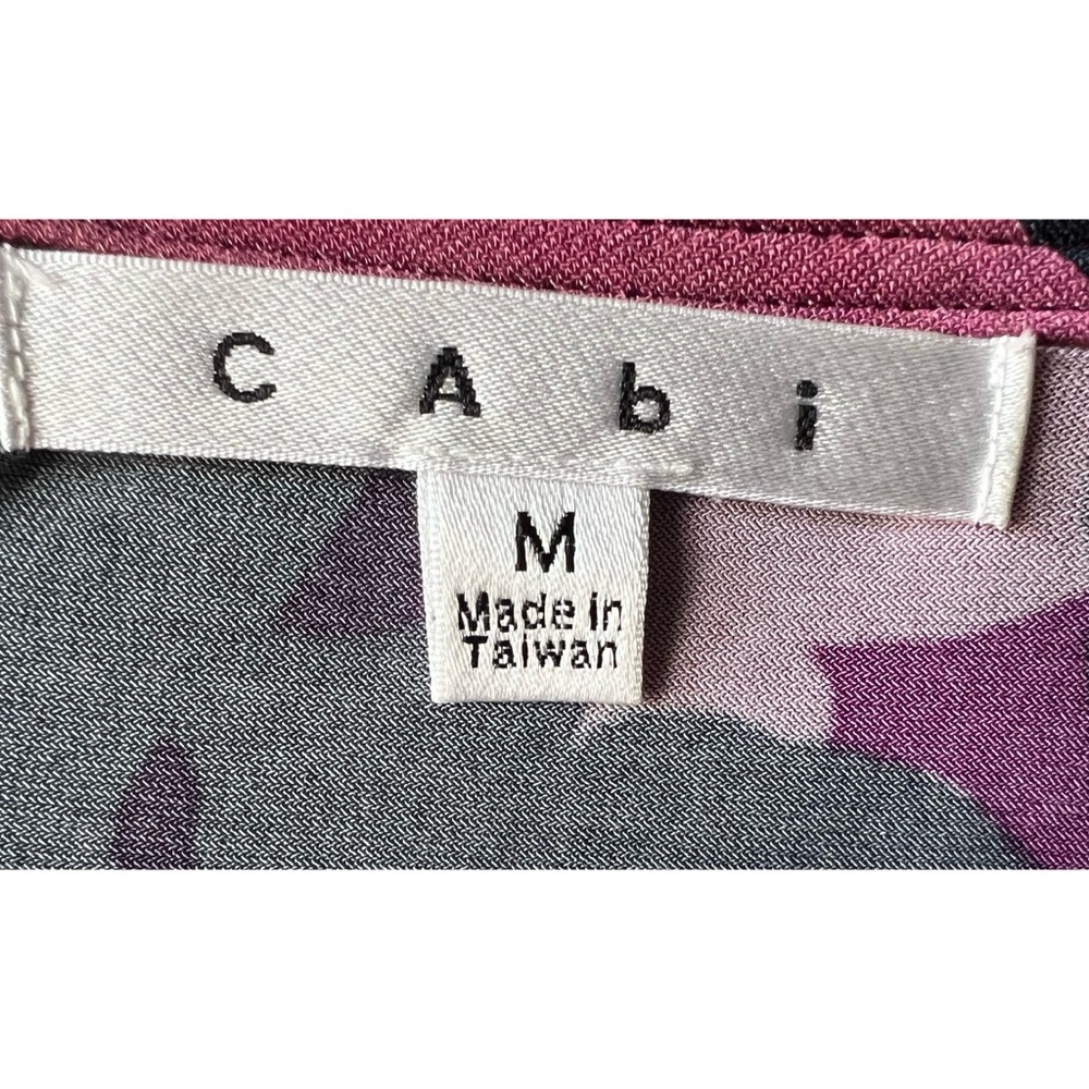 CAbi Purple Shadow Floral Faux Wrap Jersey Dress M - Picture 10 of 11